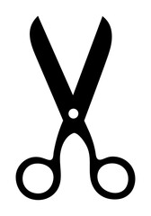 Scissors icon. Simple silhouette of open scissors. Scissors logo icon. Stock vector illustration isolated on a white background.