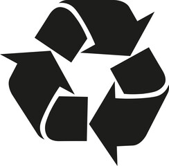 Recycling vector icon isolated on white background