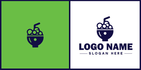Bubble Tea Shop icon Boba tea shop Pearl milk tea shop Bubble drink café flat logo sign symbol editable vector