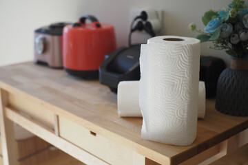 Charming Kitchen Decor Ideas Featuring Paper Towels Alongside a Lovely Flower Arrangement