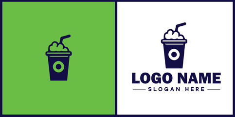 Bubble Tea Shop icon Boba tea shop Pearl milk tea shop Bubble drink café flat logo sign symbol editable vector