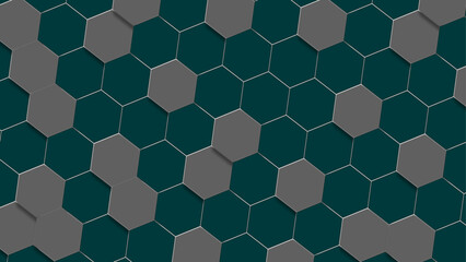 Green background a pattern of interconnected hexagons. Green Hexagonal Background, geometric wallpaper