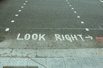 Crosswalk Look Right in London