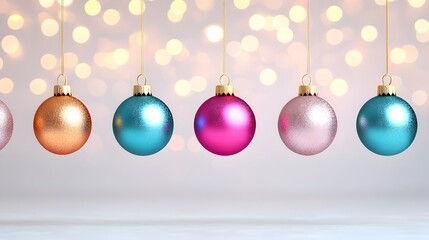 Obraz premium Colorful Christmas Ornaments with Blurry Background
