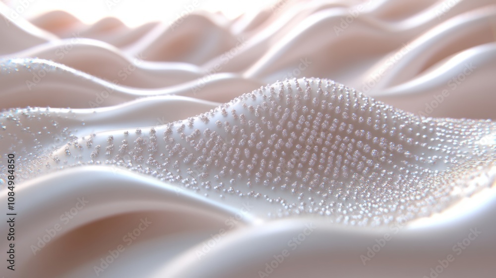 Aufkleber the smooth, white wave texture is adorned with sparkling details, creating an elegant and calming at