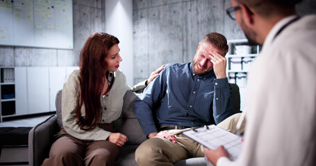 Veteran Soldier Support Clinic: Medical Doctor Assisting Hispanic Soldier