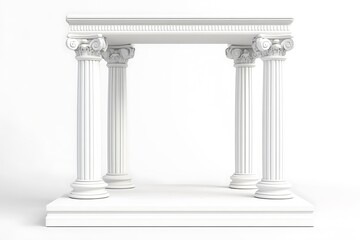 Obraz premium White podium isolated on white background, close up