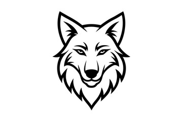 Wolf Head Line Art Mascot Logo Vector Illustration