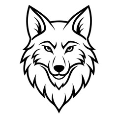 Wolf Head Line Art Mascot Logo Vector Illustration