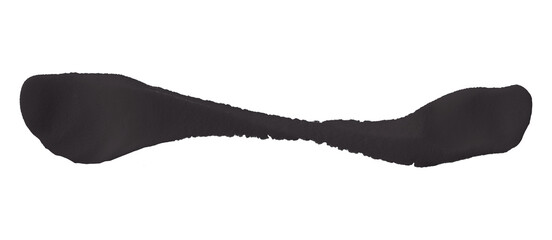 Black clay texture isolated on transparent background.