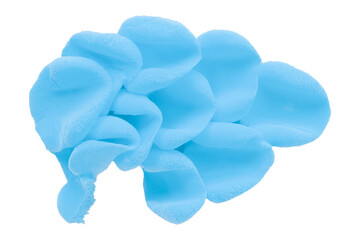 Light blue clay texture isolated on transparent background.