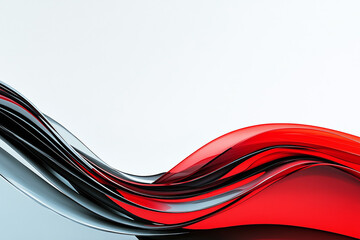 Obraz premium Abstract Flowing Red and Black Fabric with Smooth, Glossy Texture
