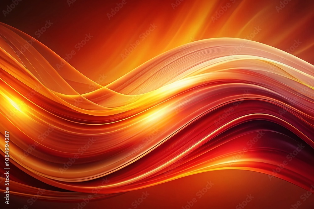 Poster abstract digital wave background in swirling red and orange tones, creating a dynamic and energetic 
