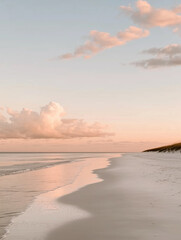 Fototapeta premium Tranquil Beach Sunset with Soft Reflections 