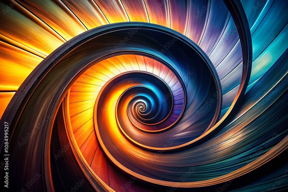 Poster abstract spiral background: a captivating silhouette photography composition with dynamic shapes and