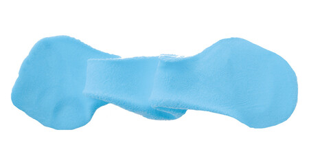 Light blue clay texture isolated on transparent background.