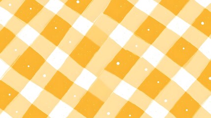 Bright yellow and white plaid pattern with a playful hand-painted texture, ideal for seasonal or festive design projects..