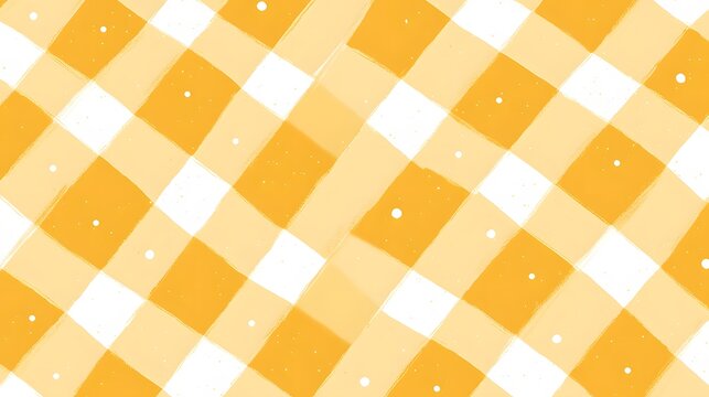 Bright yellow and white plaid pattern with a playful hand-painted texture, ideal for seasonal or festive design projects..