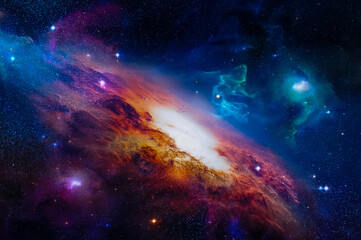 Fototapeta premium Nebel und Galaxien im Weltraum. Abstrakt Kosmos Hintergrund