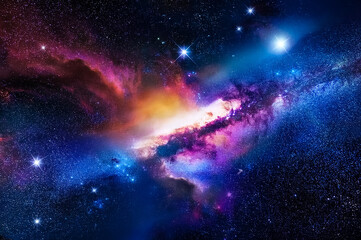 Nebel und Galaxien im Weltraum. Abstrakt Kosmos Hintergrund