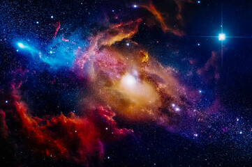 Nebel und Galaxien im Weltraum. Abstrakt Kosmos Hintergrund