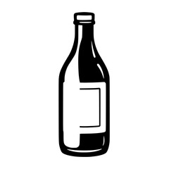 Wine bottle illustration, minimalist design, festive occasion