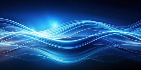 Naklejka premium Abstract Blue Wave Pattern with Glowing Light Effects