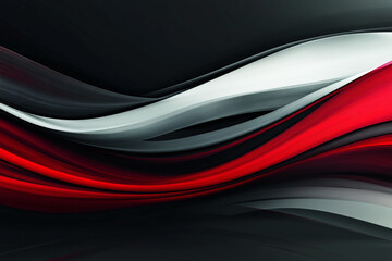 Naklejka premium Futuristic Red and Black Abstract Design with Geometric Lines and Metallic Accents 