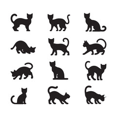 cat silhouette flat illustration