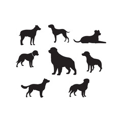 Dog silhouette flat illustration