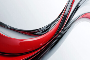 Futuristic Red and Black Abstract Design with Geometric Lines and Metallic Accents 