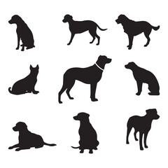 Dog silhouette flat illustration