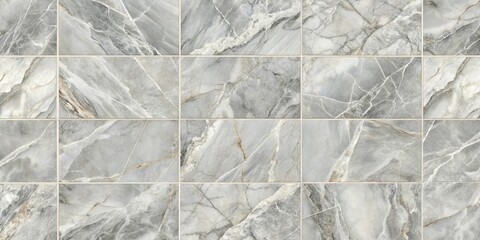 A seamless pattern of gray marble tiles with subtle veining and a grid of thin grout lines.