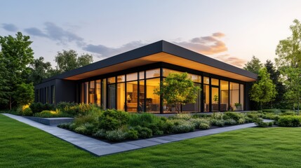 Modern Eco-Friendly House with Green Landscape