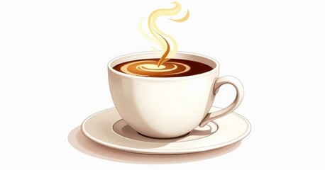 Obraz premium Cozy Warm Coffee Mug Illustration Eco Friendly Beverage Design