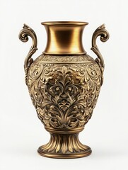 Gold vase on table
