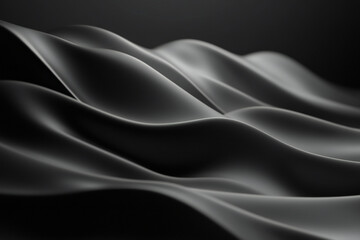 Obraz premium Abstract White Waves and Smooth Flowing Curves on a Monochrome Background