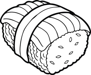 Fototapeta premium Sushi Food Line Art Vector Collection for Japanese Cuisine Illustrations