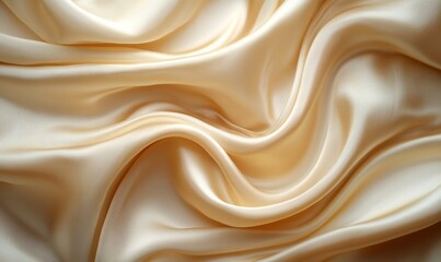 Fototapeta premium Beige cosmetics hue shift with grainy texture, silk drapery surface, Generative AI