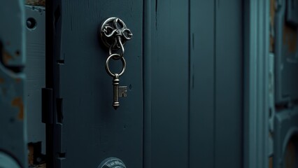 Fototapeta premium door with key on it