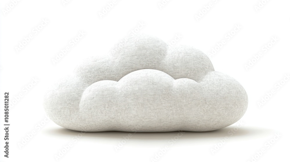 Poster white cloud shaped object isolated on white background.