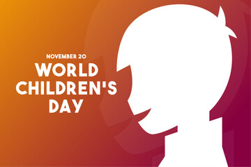 World Children's Day. November 20. Gradient background.