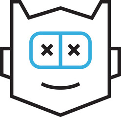 Obraz premium Funny Robot Icon Illustration