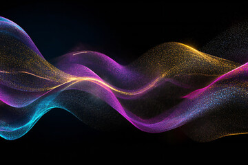 Fototapeta premium Colorful Light Trails with Glowing Neon Waves and Vibrant Energy Flow