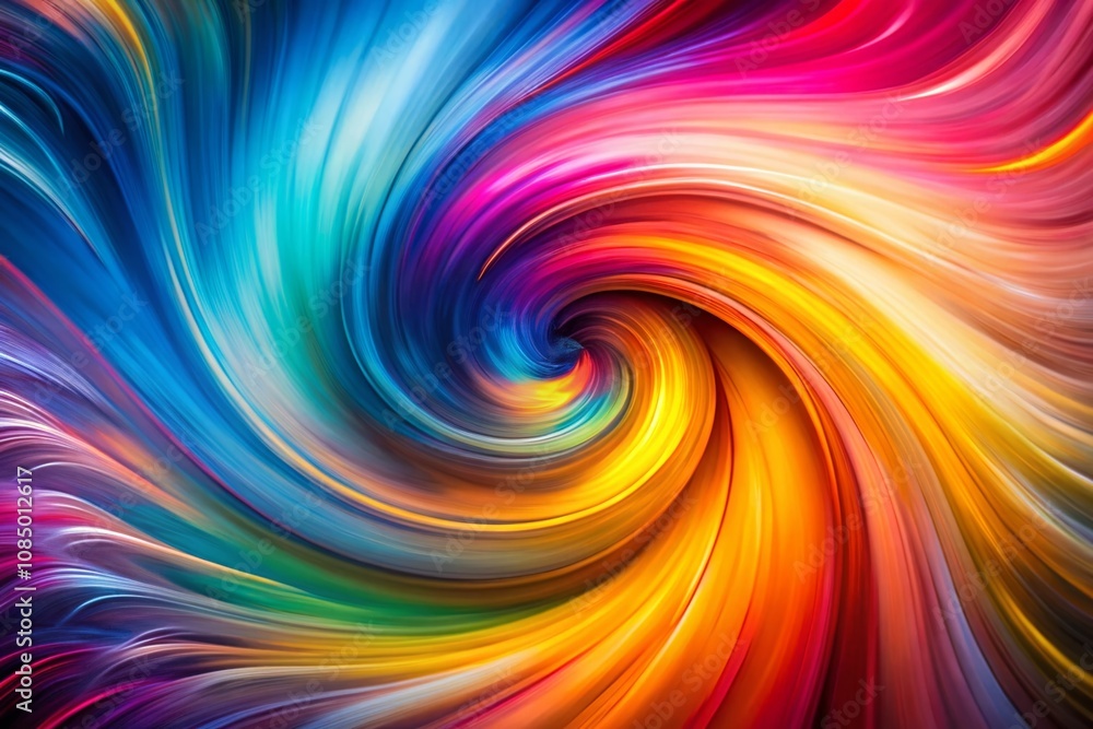 Poster captivating long exposure of vibrant abstract swirl with colorful motion blur creating a dreamy back