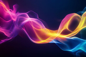 Colorful Light Trails with Glowing Neon Waves and Vibrant Energy Flow