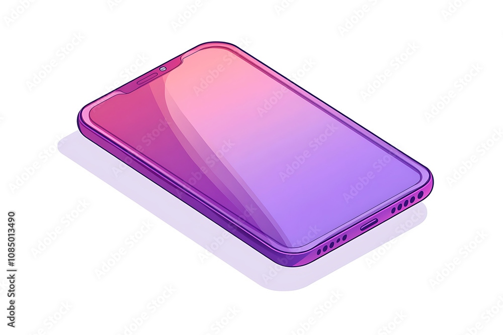 Poster a stylized smartphone design with a gradient color scheme.