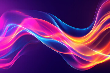 Colorful Light Trails with Glowing Neon Waves and Vibrant Energy Flow