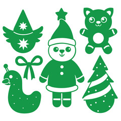 Adorable Christmas Stickers Featuring Festive Characters and Holiday Cheer