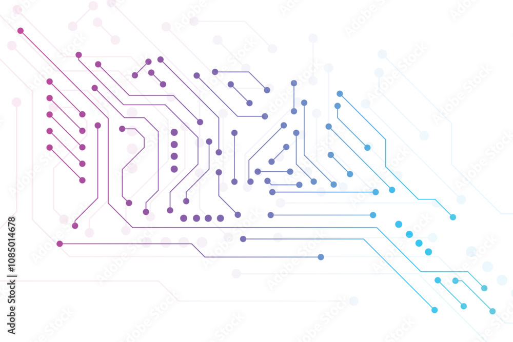 Fototapete Circuit Board Electronics Digital Technology Background. Motherboard, CPU, Processor and Artificial Intelligence Concept. Digital Microchip Semiconductor